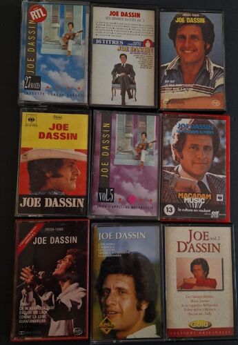 Joe Dassin Rare Lot De 9 K7 Cassettes Audio Tape