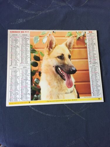 Almanach Des Ptt 1976 : Chiens Et Chat