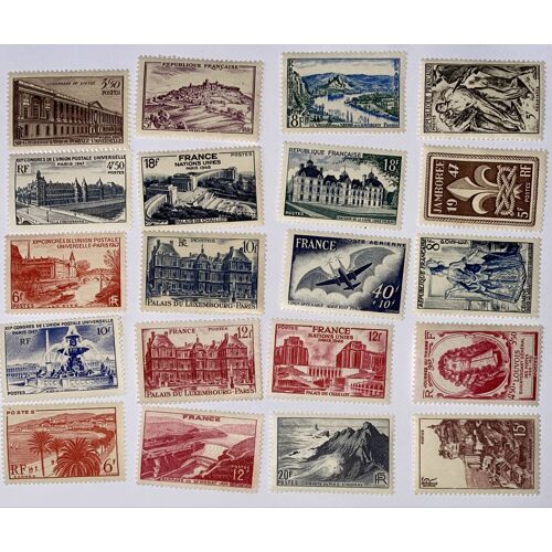 Lot 20 Timbres Neufs France Années 1940-50