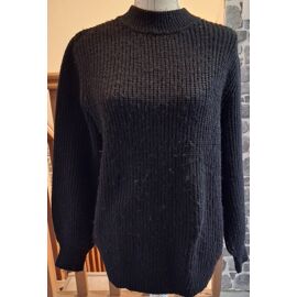 Pull À Grosses Mailles Noir