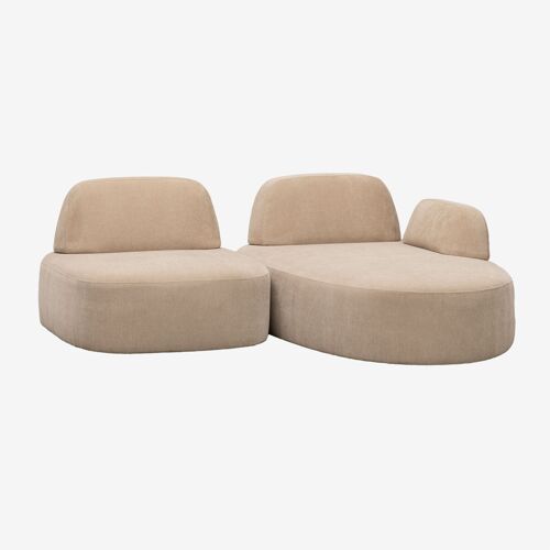 Canapé modulable avec chaise longue droite en 2 pièces, revêtement Giorgia