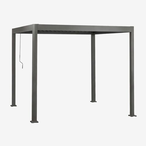 Pergola Bioclimatique En Aluminium Avec Lames Druvia Gris Graphite 3 X 3 M