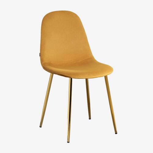 Chaise de salle à manger rembourrée Glamm Doré