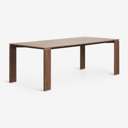 Table à manger rectangulaire en bois d'acacia Kandroa Brun Acacia foncé 220 x 100 cm