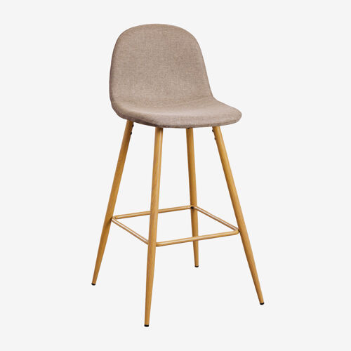 Lot de 4 tabourets hauts Glamm Bois naturel ¿75 cm Gris Taupe
