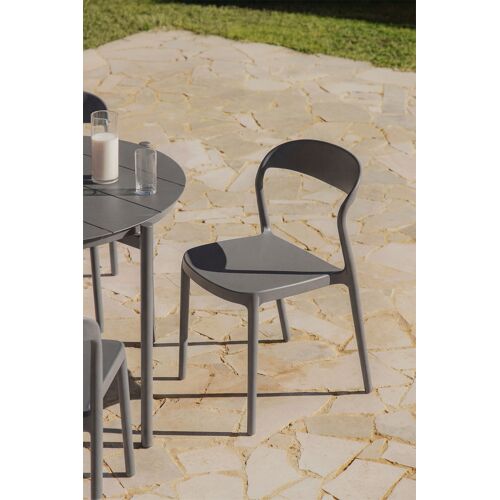 Chaise De Jardin Empilable En Polypropylène Brenza Gris Graphite