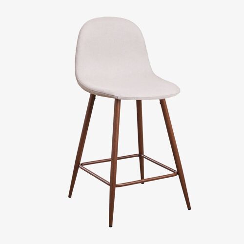 Lot de 4 tabourets hauts Glamm Bois foncé ¿65 cm Beige Crème