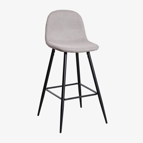 Lot de 4 tabourets hauts Glamm Noir ¿75 cm Gris Béton