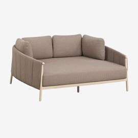 Chaise Longue Double En Bouclé Et Aluminium Avec Coussins Boleni