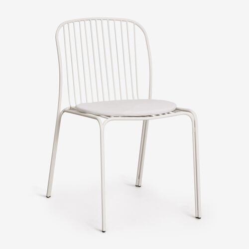 Pack De 4 Chaises De Jardin En Acier Anerina Blanc Gardenia