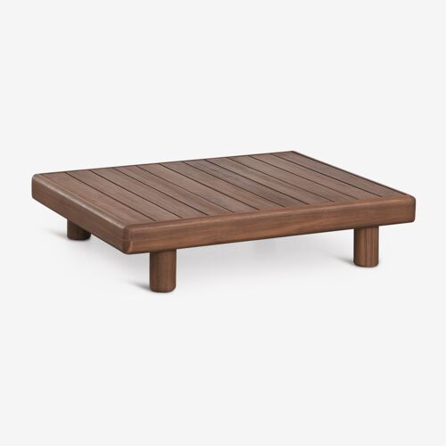 Table Basse Rectangulaire De Jardin 100x80 Cm En Acacia Edrien Brun Acacia