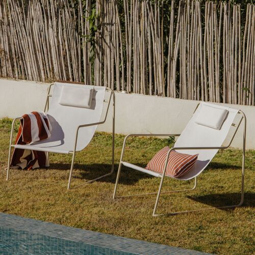 Pack De 2 Hamacs Avec Accoudoirs En Acier Avec Coussin Lorvian Tapioca Beige