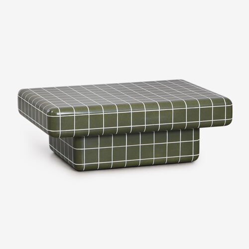 Table Basse Rectangulaire De Jardin Effet Ciment Carreaux Eleonor 100 X 70 Cm