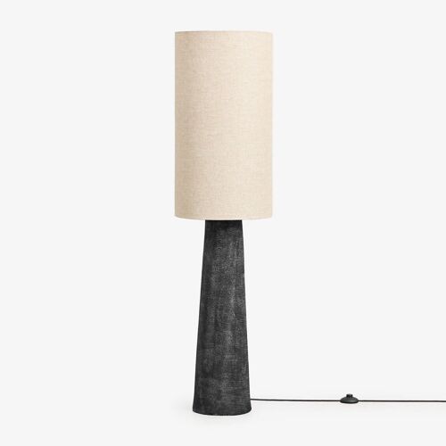 Lampadaire En Lin Et Fibre De Verre Loana Noir