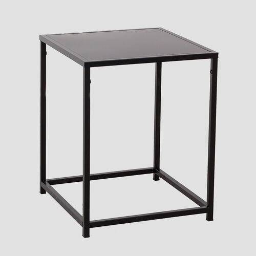 Table d'appoint carrée 40x40 cm en acier Thura Noir de Carbone