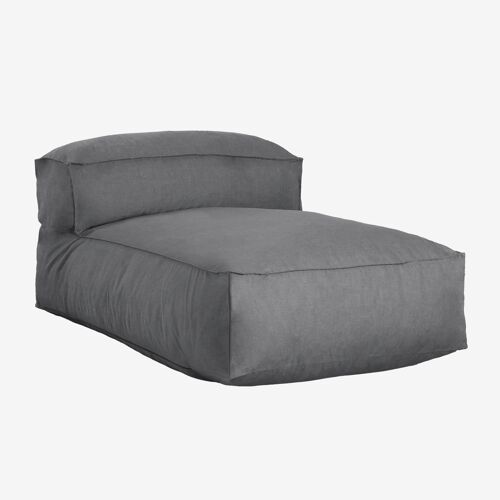 Fauteuil chaise longue en tissu Dojans Gris Granit
