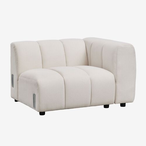 Module d'angle droit pour canapé modulable en tissu bouclé Eliot