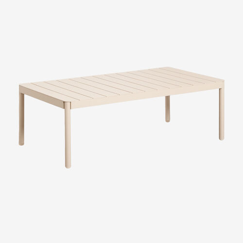 Table Basse Rectangulaire De Jardin 110x60 Cm En Aluminium Boleni Tapioca Beige
