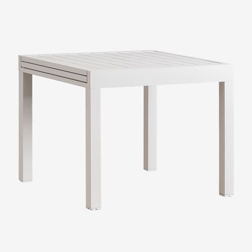 Table De Jardin Extensible En Aluminium Starmi 90-180x90 Cm Blanc Gardenia