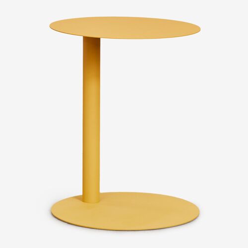 Table d'appoint ronde Ø40 cm en acier Yannik Jaune Curry