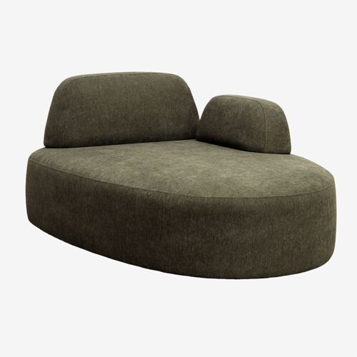 Module chaise longue droit avec accoudoir pour canapé modulaire tapissé Giorgia