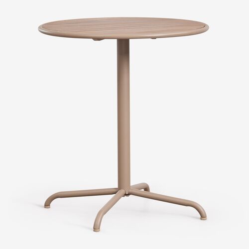 Table De Jardin Ronde Ø65 Cm En Acier Et Bois D'acacia Tilda Moka Brown