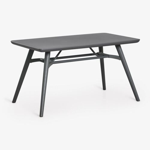 Table de salle à manger rectangulaire 135x80 cm en polypropylène Scand Gris Graphite