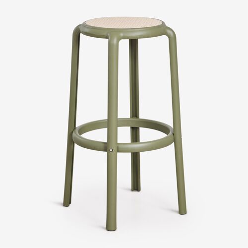 Pack De 4 Tabourets Hauts De Jardin Omara Vert Olive Intense ¿75 Cm