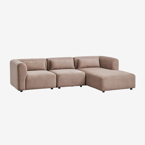 Canapé modulaire avec méridienne droite 3 pièces Fogler