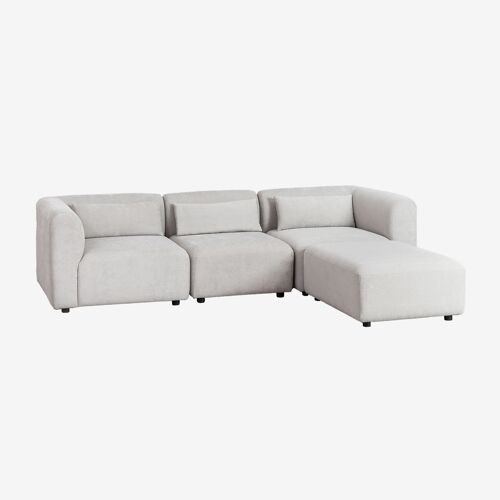 Canapé modulable 3 pièces Fogler avec pouf