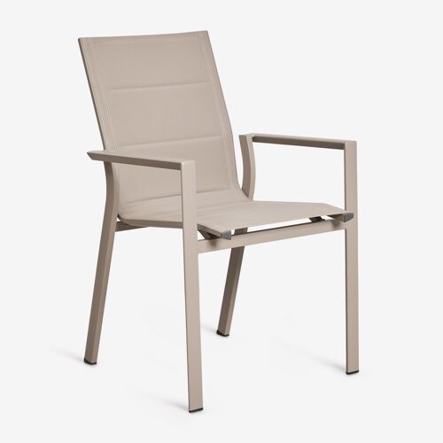 Pack De 2 Chaises De Jardin Empilables Avec Accoudoirs En Aluminium Karena Moka Brown
