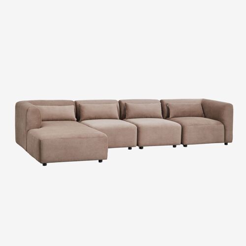 Canapé modulable Fogler 4 pièces avec méridienne gauche