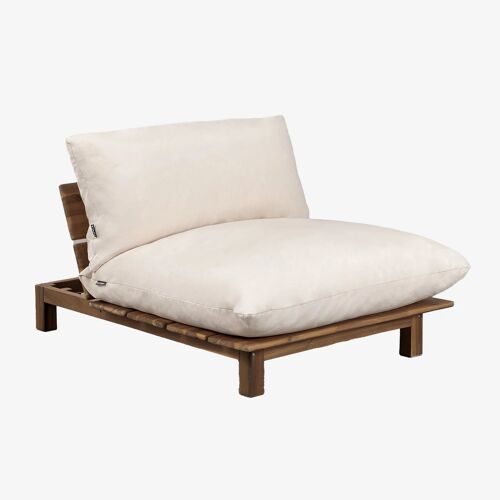 Module central inclinable pour canapé modulaire en bois d'acacia Brina Beige Crème