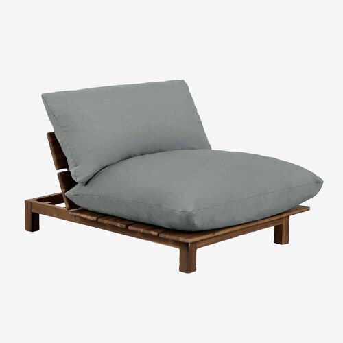 Module central inclinable pour canapé modulaire en bois d'acacia Brina Gris Anthracite