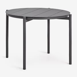 Table De Jardin Ronde Ø110 Cm En Aluminium Elton Gris Graphite