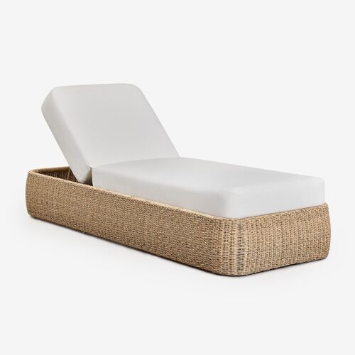Lot De 2 Chaises Longues Inclinables En Rotin Synthétique Et Fer Leilan Blanc