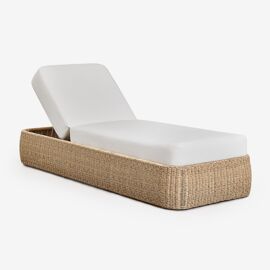 Lot De 2 Chaises Longues Inclinables En Rotin Synthétique Et Fer Leilan Blanc