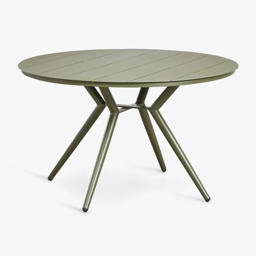 Table De Jardin Ronde En Aluminium Valerie Vert Olive Intense Ø125 Cm