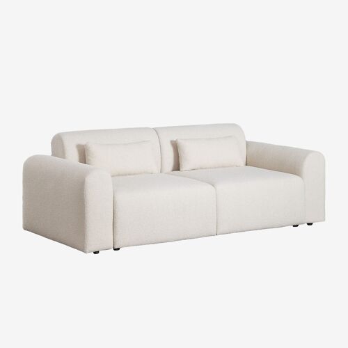 Canapé modulable 2 pièces en peau lainée Borjan