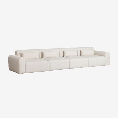 Canapé modulable 4 pièces en peau lainée Borjan