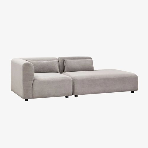 Canapé modulaire d'angle 2 pièces Fogler avec méridienne droite