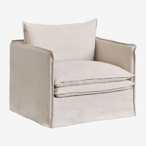 Fauteuil avec accoudoirs en lin et coton Grace
