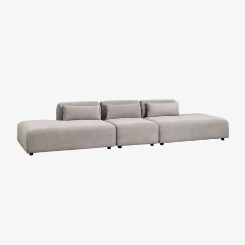 Canapé modulaire à méridienne double Fogler 3 pièces