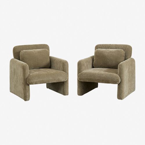 Pack de 2 fauteuils chenille Jeison