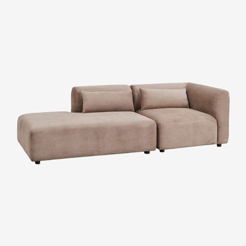 Canapé modulaire d'angle 2 pièces Fogler avec méridienne gauche