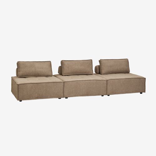 Canapé modulable 3 pièces en tissu Vermont
