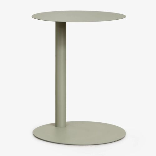 Table D'appoint De Jardin Ronde Ø40 Cm En Acier Yannik Vert Kaki