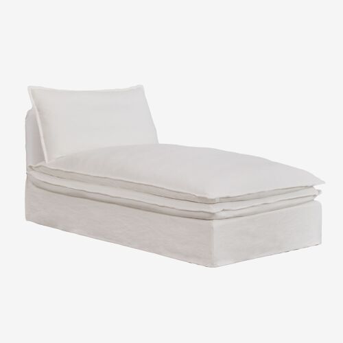 Module chaise longue pour canapé modulaire en lin et coton Grace
