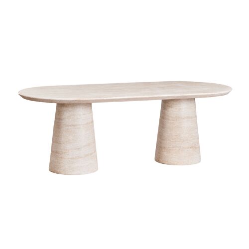 Table De Jardin Ovale 220x95 Cm En Ciment Noemi