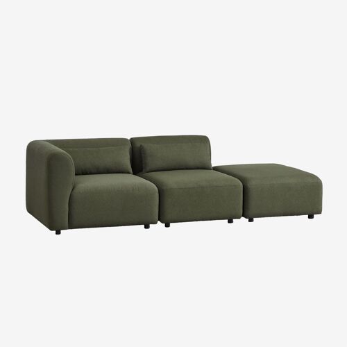 Canapé d'angle modulable 2 pièces avec pouf Fogler